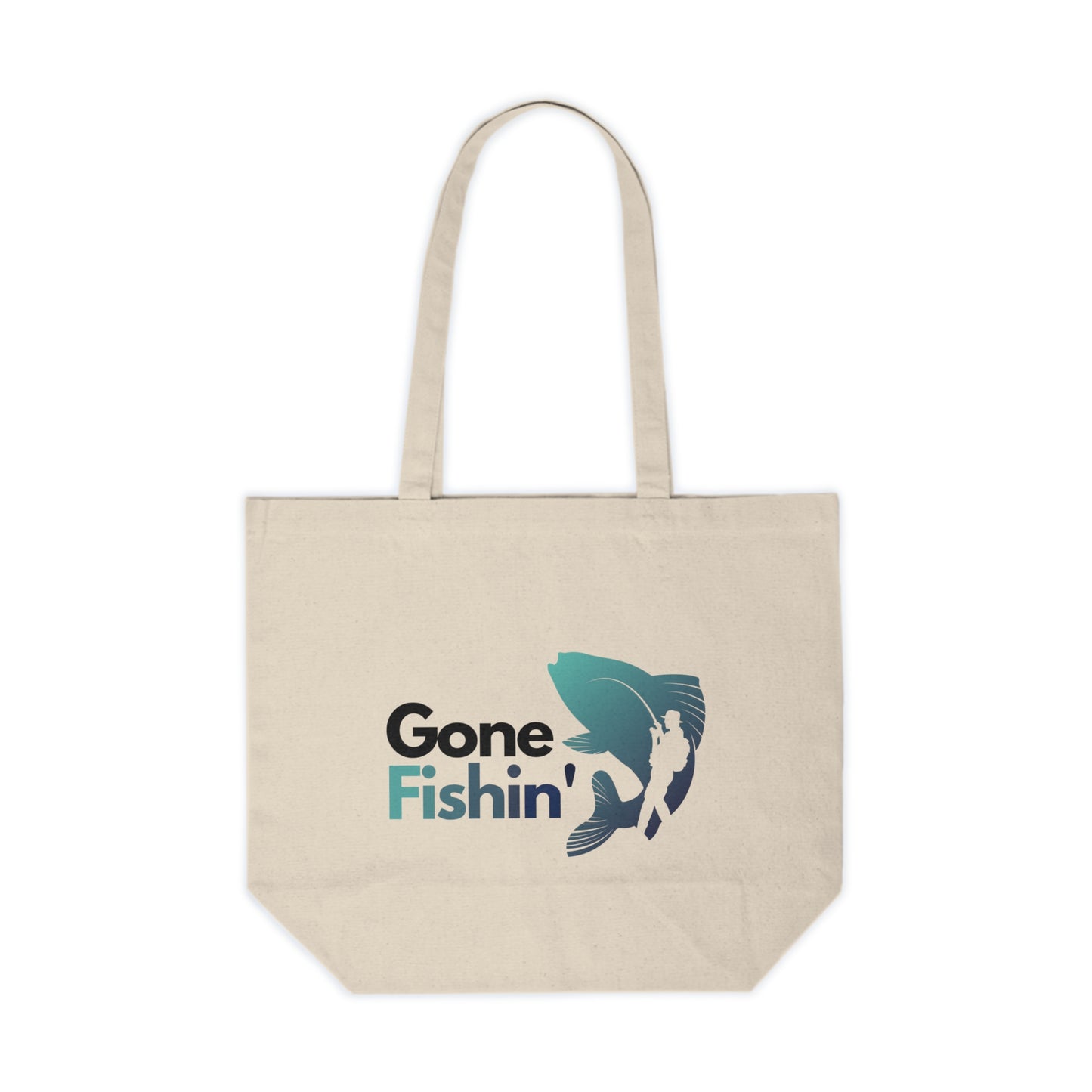 "Gone Fishin'" Canvas Tote