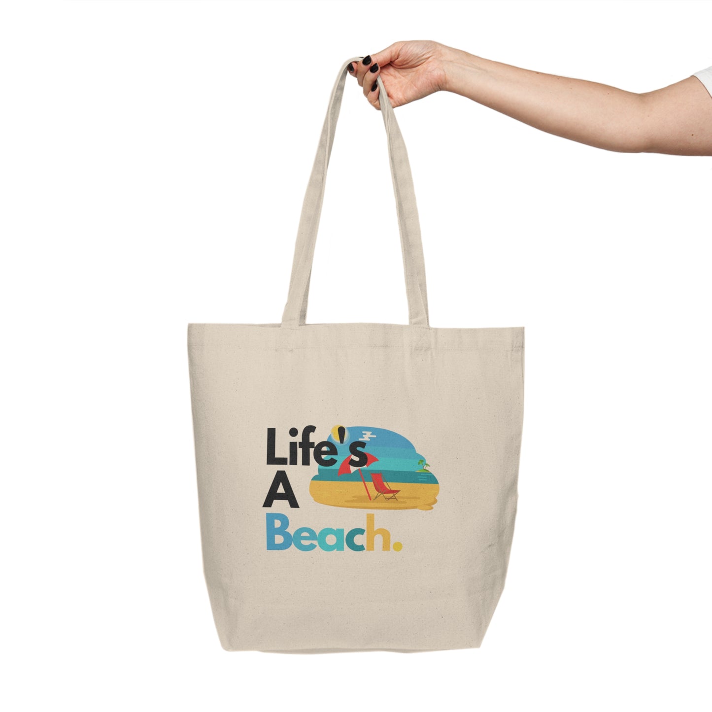 "Life's A Beach" Canvas Tote