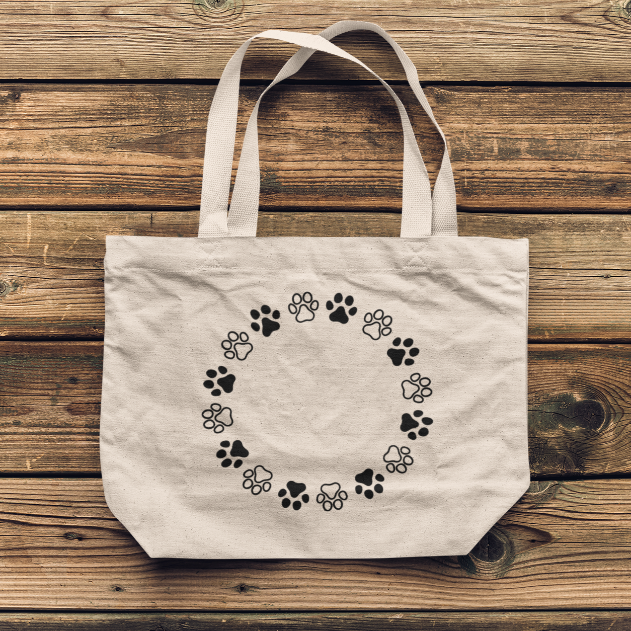 "Paw Circle" Canvas Tote