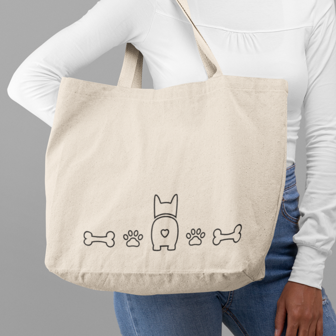 “Puppy I” Canvas Tote