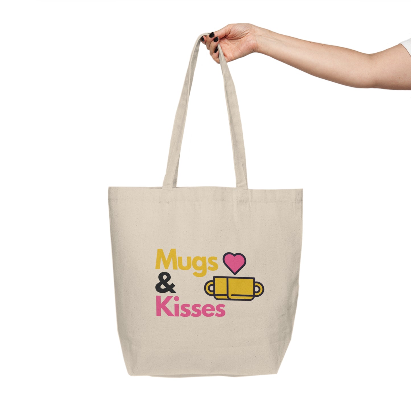 "Mugs & Kisses" Canvas Tote