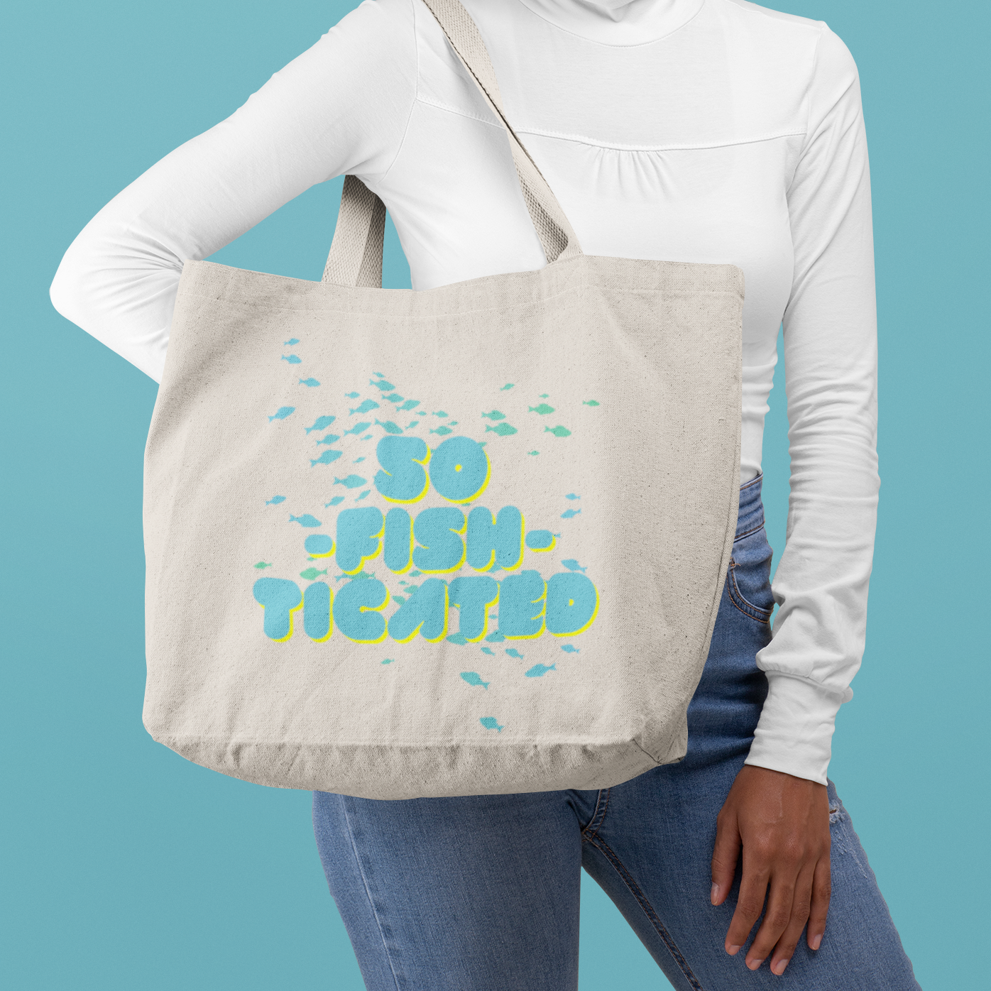 "So-fish-ticated" Canvas Tote